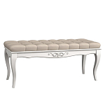 Банкетка из массива бука с бежевой обивкой из велюра White Provence варинант исполнения - 1 | Loft Concept в Твери